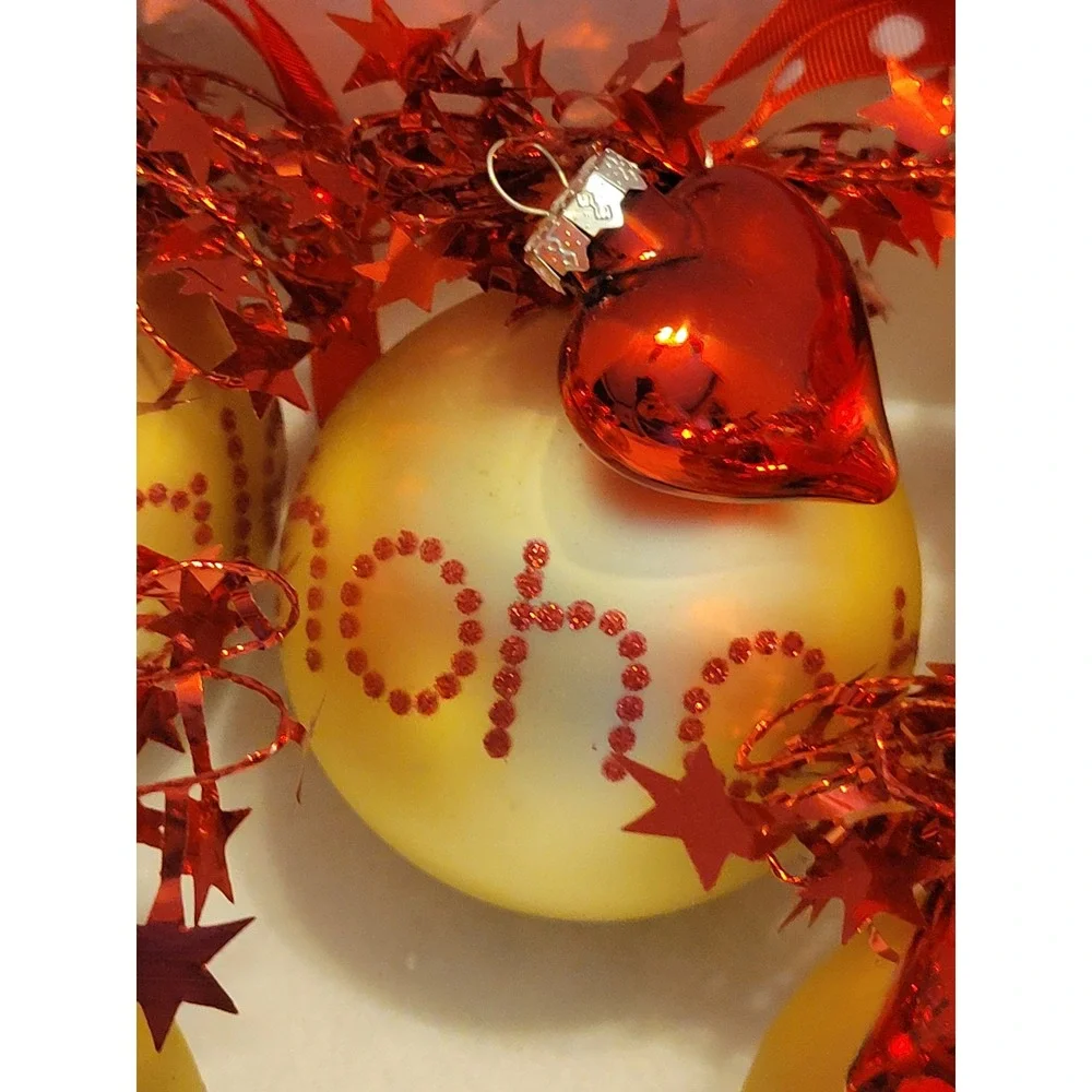 VTG Quacker Factory Sparkle Shine Christmas Ornaments Baker's Dozen Gold Red Set